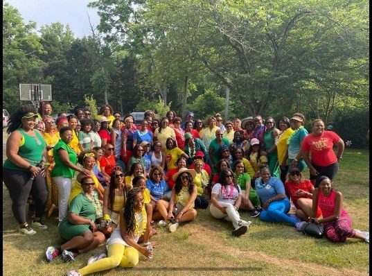 A large group of LESANs at an outdoor picnic